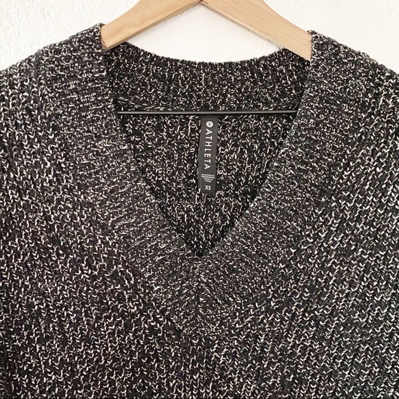 NWT Shasta V-neck Sweater Hi Low Black Marl SZ Large - Picture 5 of 10